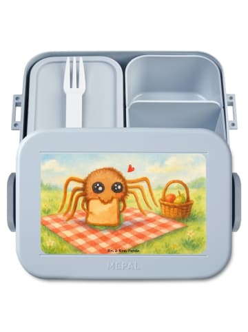 Mr. & Mrs. Panda Bentobox Spinne Agathe Sandwich Design ohne Spruch in Blau Pastell