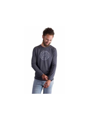 Life-Tree Rundhals Langarmshirt für Herren in grau in grau