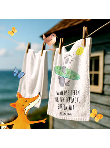 Mr. & Mrs. Panda Mini-Handtuch Sommer Wellen Surf mit Spruch in Weiß
