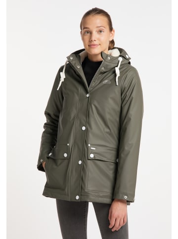 ICEBOUND Damen Regenjacke Mit Faux-Fur Innenfutter in Oliv