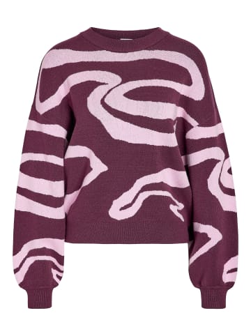 Noisy may Stylischer Oversize Karierter Pullover mit Rundhals Ausschnitt in Rosa