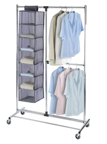 Wenko Mobiler Kleiderständer PROFISSIMO in Silbern, (B) 49 x (H) 188 x (L) 116 cm