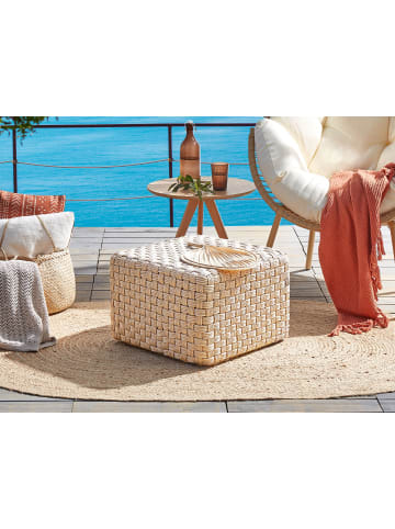 Beliani Pouf NALLI in Beige - (W) 50 x (H) 35 x (L) 50 cm