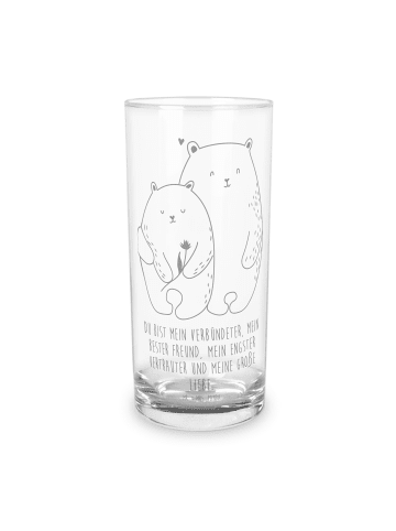 Mr. & Mrs. Panda Wasserglas Bären Liebe mit Spruch in Transparent