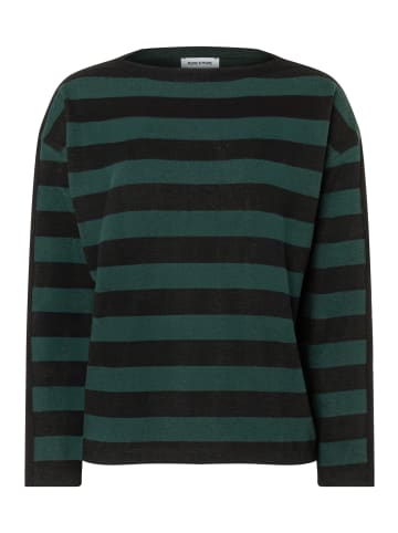 More & More sportives Blockstreifen-Shirt in dark bottle green black block stripes jersey
