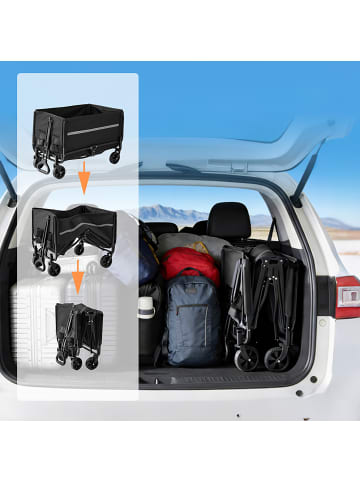relaxdays Bollerwagen in Schwarz - (B)50 x (H)97 x (T)76 cm