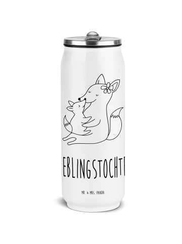 Mr. & Mrs. Panda Trinkflasche Edelstahl Fuchs Mama mit Spruch in Weiß