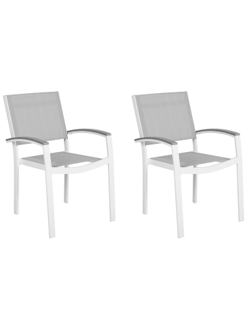 Beliani 2er-Set Esszimmerstuhl PERETA in Grau/Weiß