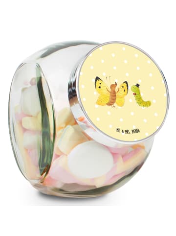 Mr. & Mrs. Panda Bonbonglas Raupe Schmetterling ohne Spruch in Gelb Pastell