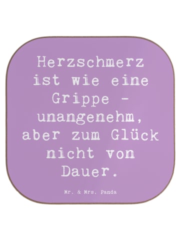 Mr. & Mrs. Panda Untersetzer Spruch Herzschmerz Grippe mit Spruch in Lavendeltraum