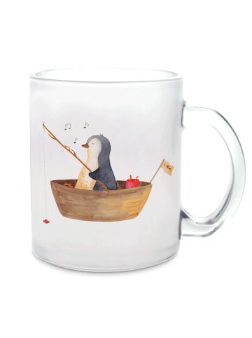 Mr. & Mrs. Panda Glas Pinguin Angelboot ohne Spruch in Transparent