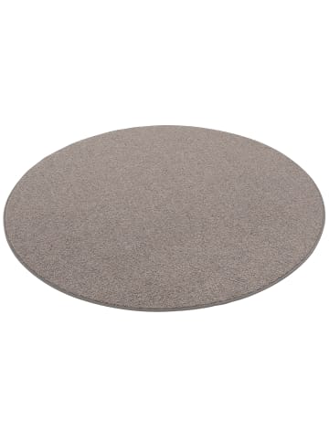 Snapstyle Natur-Teppich Wolle Berber Rund in anthrazit