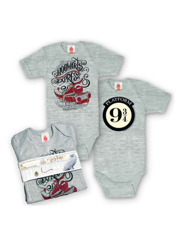 Logoshirt 2er Pack Baby-Body HARRY POTTER - HOGWARTS EXPRESS - Print Harry Potter - Hogwarts Express in grau-meliert