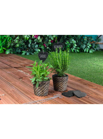 HOBERG Pflanzschilder-Set Schiefer Herz 20-tlg. 40cm grau  grau