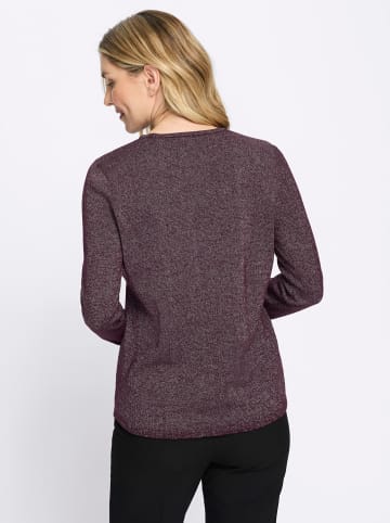Sieh an! 2-in-1-Pullover in burgund-silberfarben