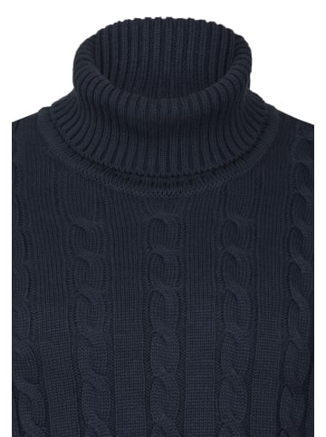Felix Hardy Rollkragen Zopfmuster Pullover in navy
