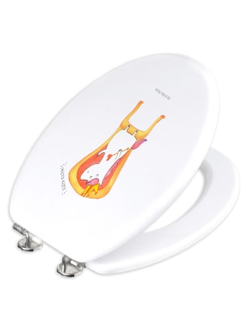 Mr. & Mrs. Panda WC Deckel Einhorn König ohne Spruch in Weiß