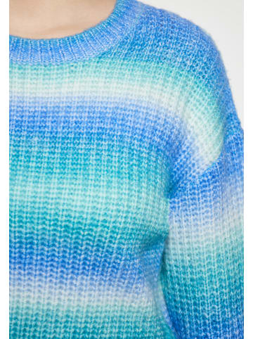 myMo Damen Strick Pullover in Blau Mehrfarbig