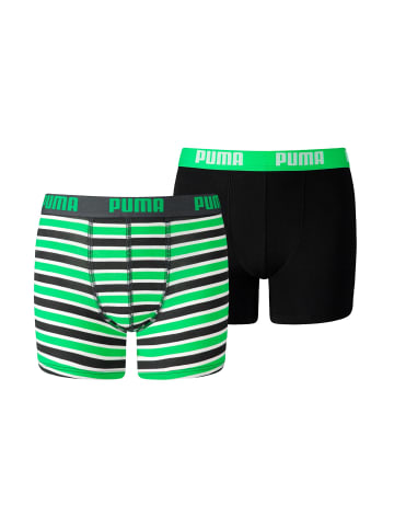 Puma Boxershorts JUNGEN BASIC BOXER Printed Stripes 2P in Classic Green