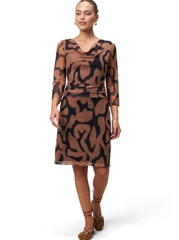 Zero  Meshkleid mit Wasserfallausschnitt in BlackCamel