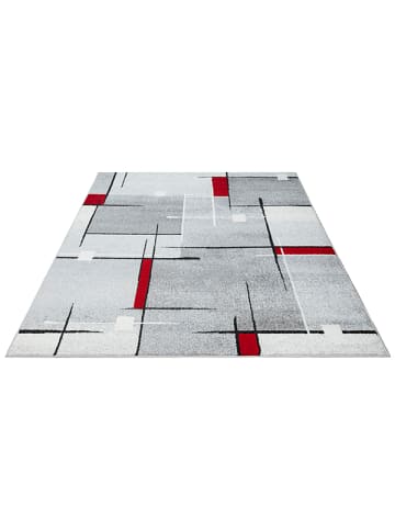 the carpet Kurzflorteppich Pearl C in Grau Rot