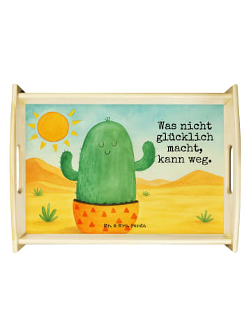 Mr. & Mrs. Panda Tablett Kaktus Sonne Design mit Spruch in Weiß