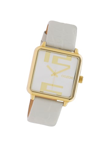 Oozoo Analog-Armbanduhr Oozoo Timepieces hellgrau extra groß (ca. 30x30mm)