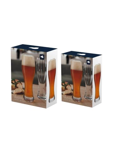 LEONARDO 4er Set Weizenbiergläser Taverna in transparent