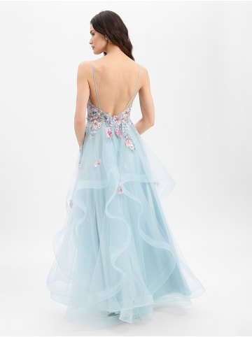 Unique Abendkleid in hellblau mehrfarbig - 0002