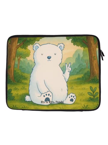 Mr. & Mrs. Panda Tasche Laptop Eisbär Faul Design ohne Spruch in Weiß