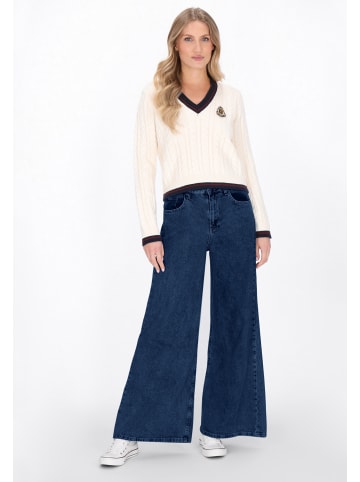DreiMaster Maritim Sweater in offwhite navy wine red