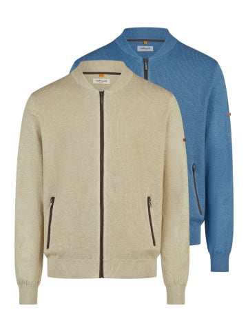Redmond Strickjacke Basic in Blau / beige