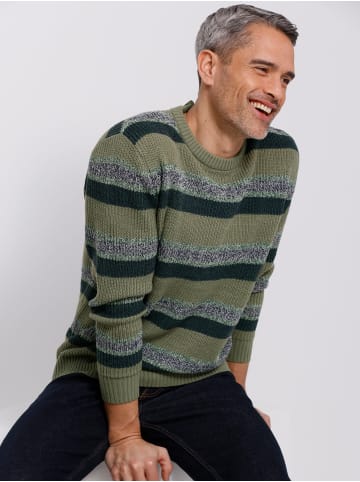 Sieh an! Pullover in khaki-marine-gemustert
