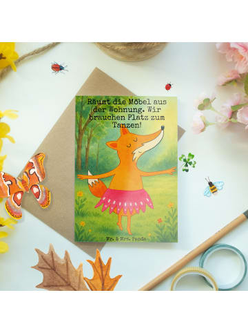 Mr. & Mrs. Panda Grußkarte Fuchs Ballerina Design mit Spruch in Weiß