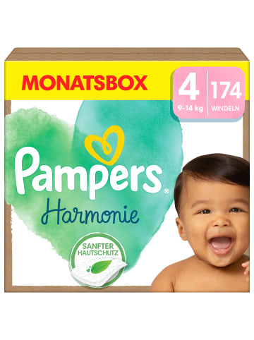 Pampers Monatsbox Klettwindeln, "Harmonie", Größe 4, 174 Stück, 9kg - 14kg