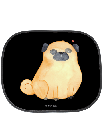 Mr. & Mrs. Panda Sonnenschutz für Auto Mops ohne Spruch in Schwarz