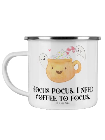 Mr. & Mrs. Panda Henkeltasse Kaffee Gespenst mit Spruch in Weiß