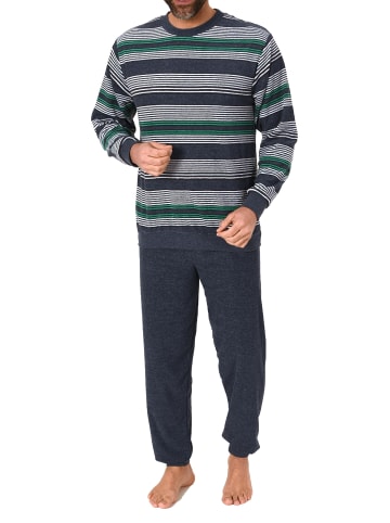NORMANN Frottee Schlafanzug langarm Bündchen - 81474 in grün