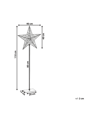 Beliani LED Deko SANNAN in Schwarz - (W) 12 x (H) 110 x (L) 20 cm