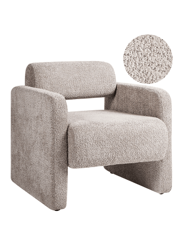 Beliani Sessel HALLSBERG in Beige - (W) 80 x (H) 76 x (L) 80 cm