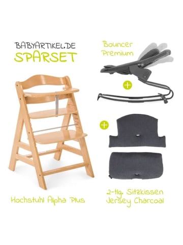 Hauck Alpha Plus Natur 4-tlg. Newborn Set - Hochstuhl in beige,grau