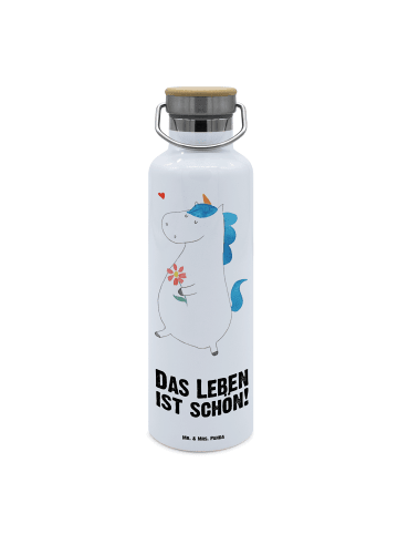 Mr. & Mrs. Panda Wasserflasche Einhorn Spaziergang mit Spruch in Weiß