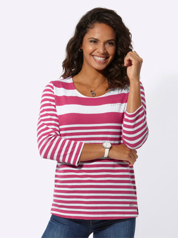 WITT WEIDEN Shirt in fuchsia-weiß-geringelt