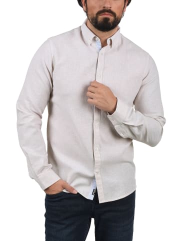 INDICODE Langarmhemd IDLuan 20-236 Langarmhemd aus Leinenmix in Beige