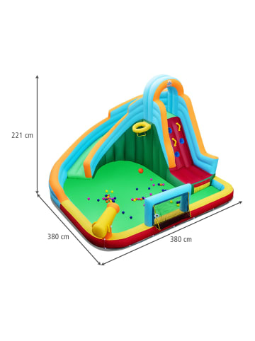 COSTWAY Hüpfburg 380 x 380 x 221 cm 3-12 Jahre in Bunt