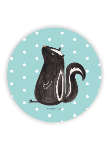 Mr. & Mrs. Panda Pinnwand Magnet Stinktier Sitzen ohne Spruch in Türkis Pastell