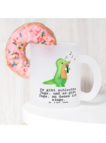 Mr. & Mrs. Panda Teetasse Krokodil Singen mit Spruch in Transparent