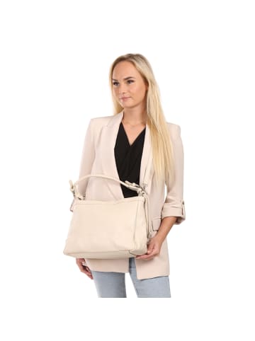Toscanto Leder Schultertasche Toscanto Tasche beige ca. 38cm