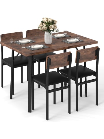 COSTWAY 5 tlg. Essgruppe in Braun