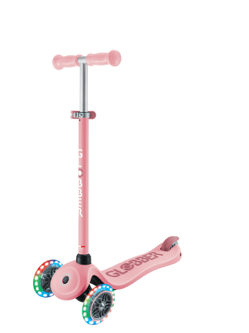 GLOBBER 3in1 Aufsitzrad, Laufrad, Scooter GO-UP SPORTY LIGHTS in pastellrosa